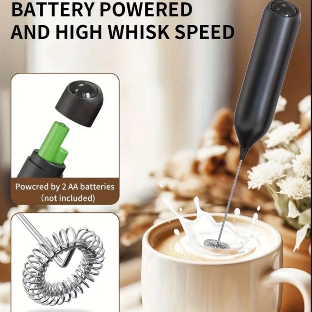 Black Handheld Milk Frother - Picture 3 of 4